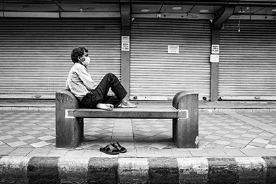 Person sitting on bench