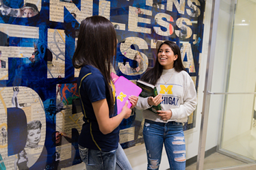 Two students chatting