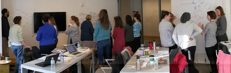 people gathering and discussing