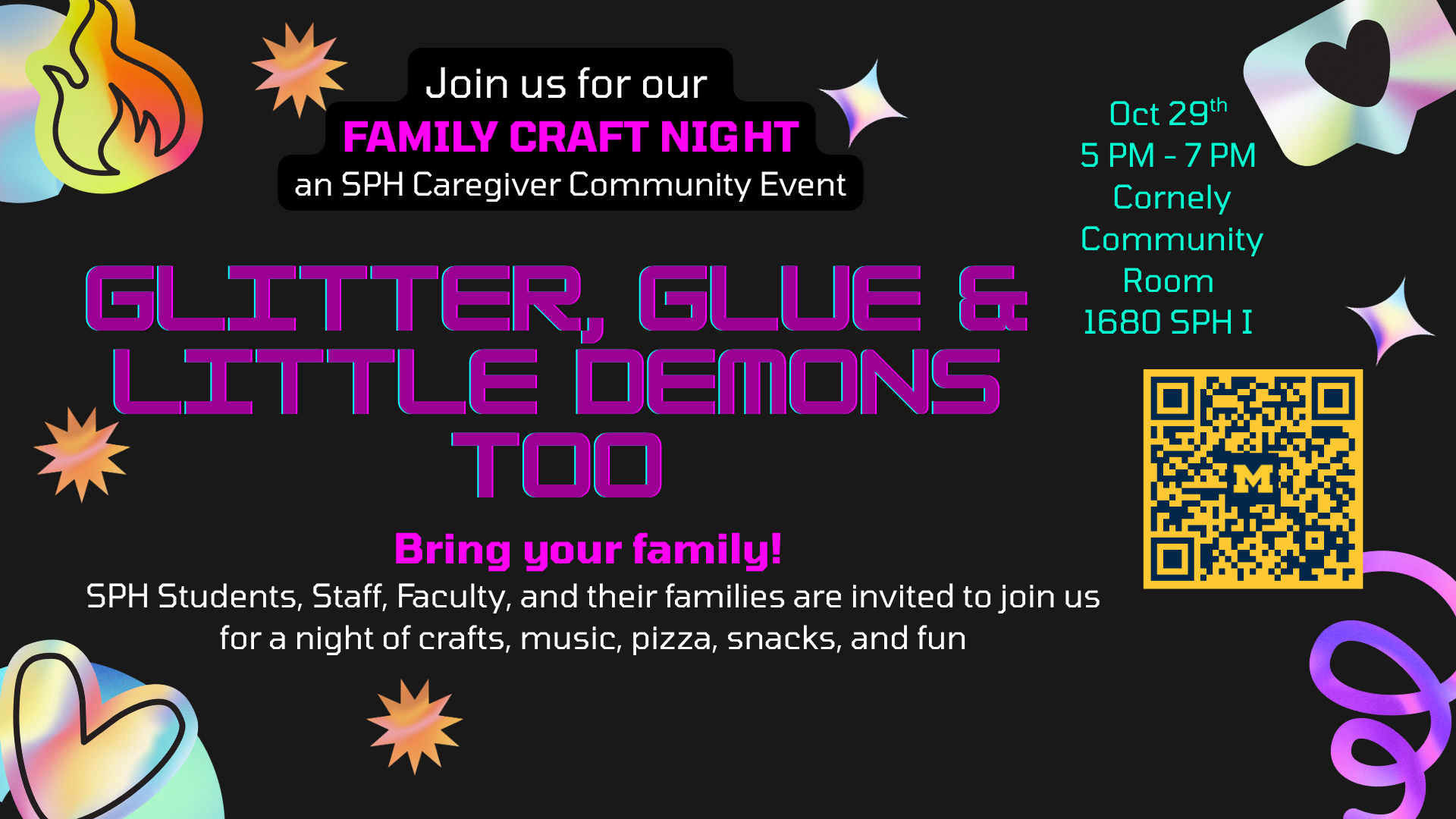 Event Flyer for SPH Drop-in Family Craft Night