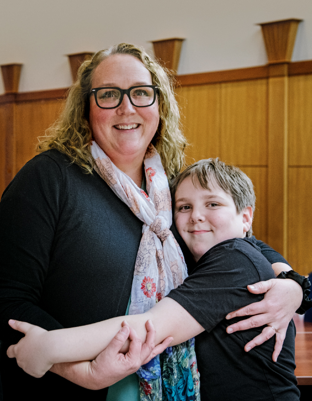 Melissa Zochowski poses with her son Gabriel