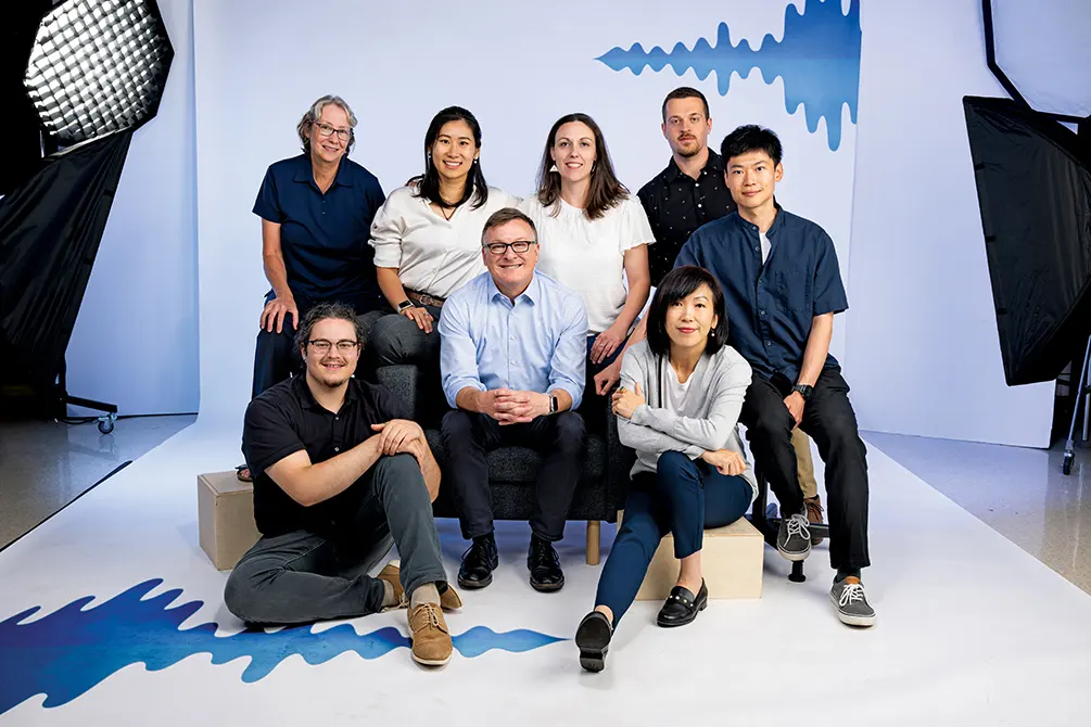 The Exposure Research Lab team. Back row, from left: Joyce Daniels, Xin Zhang, Lauren Smith and Tyler Allerton. Front row, from left: Abas Shkembi, Rick Neitzel, Ying Tang and Jie He.