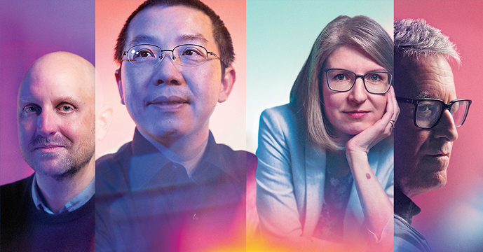 FRom left to right, Justin Colacino, Xiang Zhou, Irina Gaynanova and John Piette