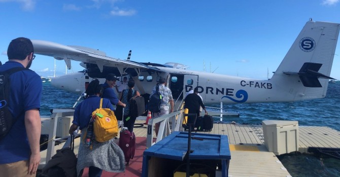 boarding the seaplane