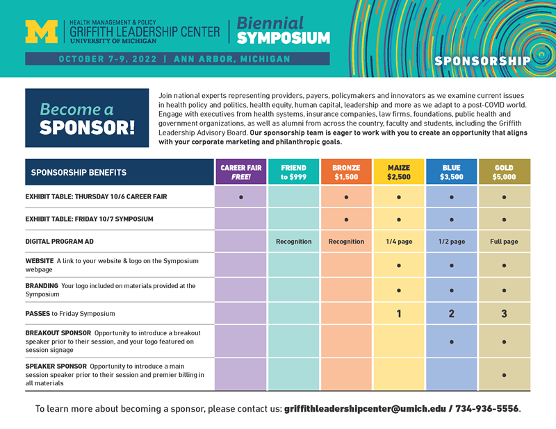 Sponsorship Levels - text version below