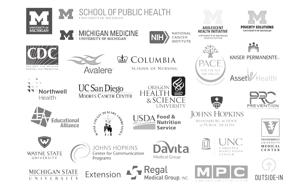 logos of companies where Health Behavior & Health Equity alumni work