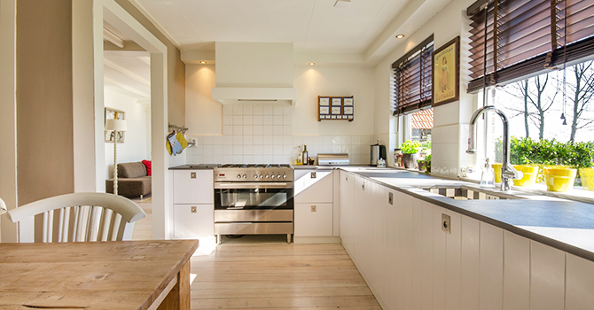 interior of home kitchen area 