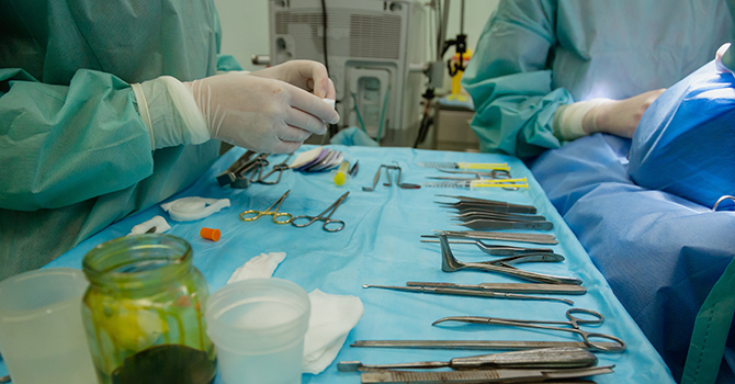 Operating room in a hospital