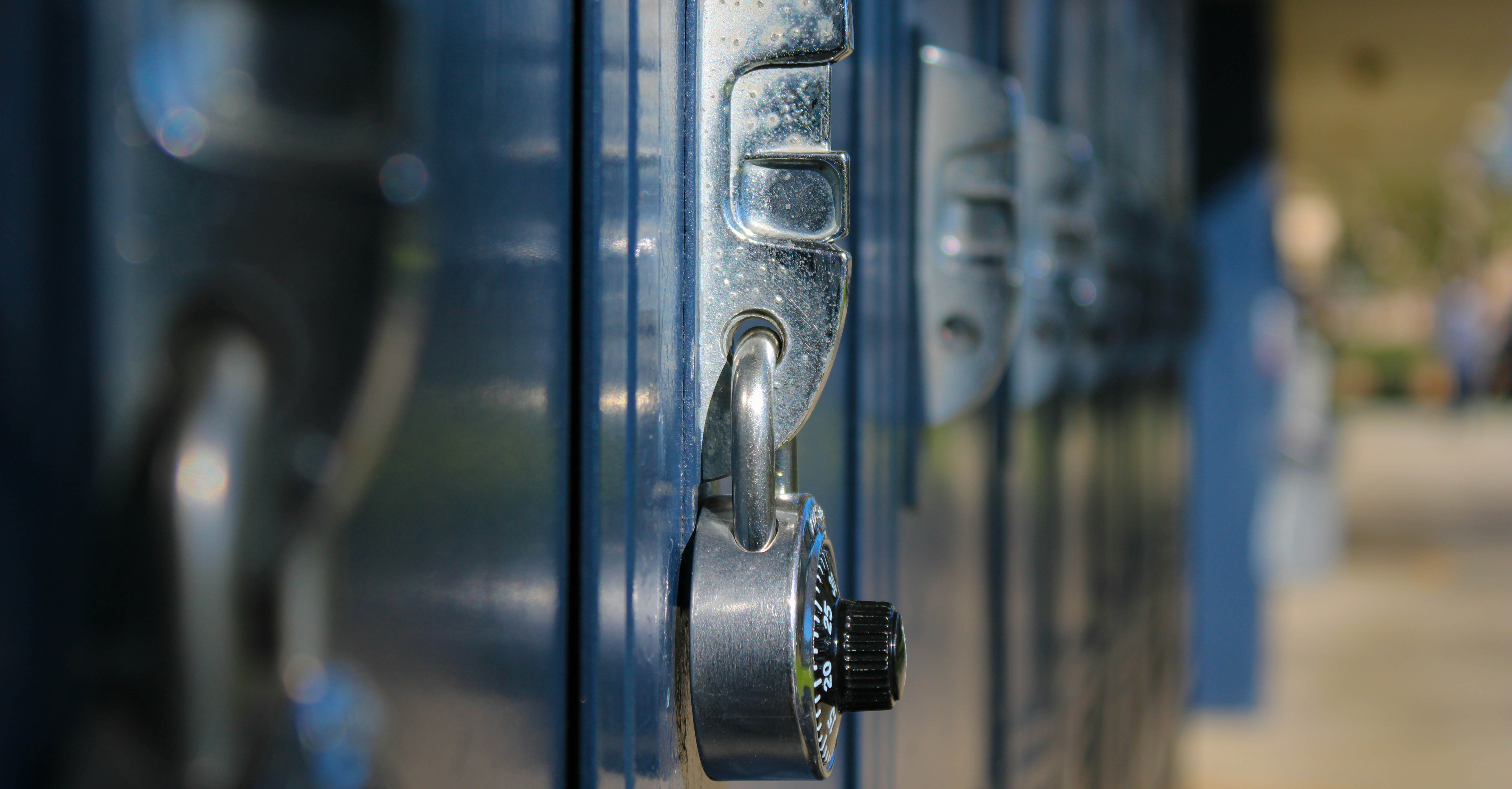 A closeup image of a school locker. 